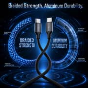 ZeroTech USB-C to USB-C Charging Cable 1m 60W Braided with Aluminium Connectors – Black – ZPCC-CC601A