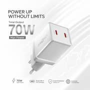 ZeroTech 70W Dual USB-C Multi-Device Fast Charger with PPS – White – ZA-70W