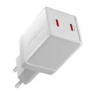 ZeroTech Crystal 45W Dual USB-C Fast Charger Wht ZA-45W