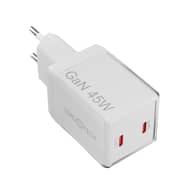 ZeroTech Crystal 45W Dual USB-C Fast Charger Wht ZA-45W