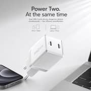 ZeroTech Crystal 45W Dual USB-C Fast Charger Wht ZA-45W