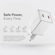 ZeroTech Crystal 45W Dual USB-C Fast Charger Wht ZA-45W