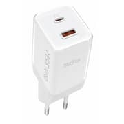 ZeroTech Crystal 35W Dual-Port Wall Charger USB-C + USB-A with PPS - White - ZA-351W