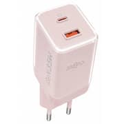 ZeroTech 35W Dual-Port Wall Charger USB-C + USB-A with PPS – Pink – ZA-351P
