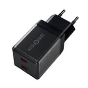 ZeroTech Crystal 45W Dual USB-C Fast Charger – Black – ZA-45B