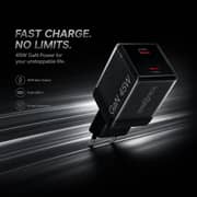 ZeroTech Crystal 45W Dual USB-C Fast Charger – Black – ZA-45B