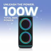 ZeroTech Party Box Bluetooth Speaker 100W with Trolley, Wireless Mic & Remote – Black – ZPCS-P8DT