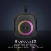 ZeroTech Bluetooth Portable Speaker with Ambient Lighting 25 Watt IPX5 - Black - ZPCS-P35BK