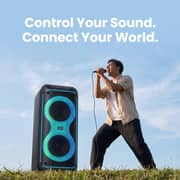ZeroTech Party Box Speaker System 100W with Bluetooth 5.3, FM Radio & LED Lights- Black - ZPCS-P8D