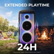 ZeroTech Party Box Bluetooth Speaker 60W with Dual 6.5-Inch Speakers & Wireless Mic - Black - ZPCS-P6D