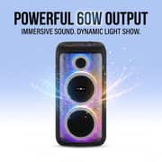 ZeroTech Party Box Bluetooth Speaker 60W with Dual 6.5-Inch Speakers & Wireless Mic - Black - ZPCS-P6D