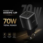 ZeroTech 70W Dual USB-C Multi FastCharger- Black-ZA-70B