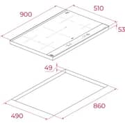 Teka Built-in 5 Zone Induction Hob 90cm Dark Grey/Black Glass - IBF 95-VGogh FST BV