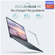 ASUS ZenBook 14 (2020) Laptop - 11th Gen / Intel Core i7-1165G7 / 14inch FHD / 16GB RAM / 1TB SSD / Shared Intel Iris X Graphics / Windows 10 / English & Arabic Keyboard / Pine Grey / Middle East Version - [UX425EA-HM046T]
