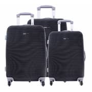 Para John 3pcs Abs Rolling Luggage Trolley Set Black