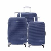 Para John 3pcs Abs Rolling Luggage Trolley Set Navy