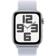 Apple Watch SE (2024) GPS 40mm Silver Aluminum Case with Blue Cloud Sport Loop