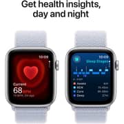 Apple Watch SE (2024) GPS 40mm Silver Aluminum Case with Blue Cloud Sport Loop