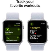 Apple Watch SE (2024) GPS 40mm Silver Aluminum Case with Blue Cloud Sport Loop