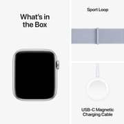 Apple Watch SE (2024) GPS 40mm Silver Aluminum Case with Blue Cloud Sport Loop