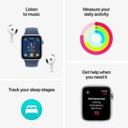 Apple Watch SE (2024) GPS 44mm Silver Aluminum Case with Denim Sport Band - S/M