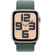 Apple Watch SE (2024) GPS 44mm Starlight Aluminum Case with Lake Green Sport Loop