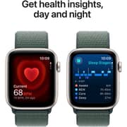 Apple Watch SE (2024) GPS 44mm Starlight Aluminum Case with Lake Green Sport Loop