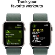 Apple Watch SE (2024) GPS 44mm Starlight Aluminum Case with Lake Green Sport Loop