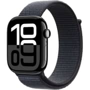 Apple Watch Series 10 GPS + Cellular 42mm Jet Black Aluminum Case with Ink Sport Loop