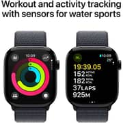 Apple Watch Series 10 GPS + Cellular 42mm Jet Black Aluminum Case with Ink Sport Loop