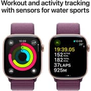 Apple Watch Series 10 GPS + Cellular 42mm Rose Gold Aluminum Case with Plum Sport Loop