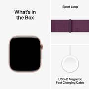 Apple Watch Series 10 GPS + Cellular 42mm Rose Gold Aluminum Case with Plum Sport Loop