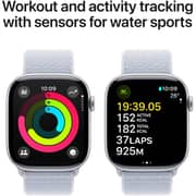 Apple Watch Series 10 GPS + Cellular 42mm Silver Aluminum Case with Blue Cloud Sport Loop