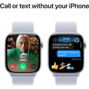Apple Watch Series 10 GPS + Cellular 42mm Silver Aluminum Case with Blue Cloud Sport Loop