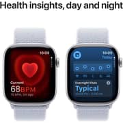 Apple Watch Series 10 GPS 46mm Silver Aluminum Case with Blue Cloud Sport Loop