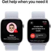 Apple Watch Series 10 GPS 46mm Silver Aluminum Case with Blue Cloud Sport Loop