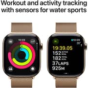 Apple Watch Series 10 GPS + Cellular 46mm Gold Titanium Case with Gold Milanese Loop - S/M