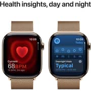 Apple Watch Series 10 GPS + Cellular 46mm Gold Titanium Case with Gold Milanese Loop - S/M