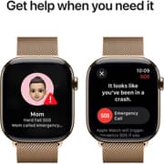 Apple Watch Series 10 GPS + Cellular 46mm Gold Titanium Case with Gold Milanese Loop - S/M