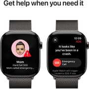 Apple Watch Series 10 GPS + Cellular 46mm Slate Titanium Case with Slate Milanese Loop - M/L