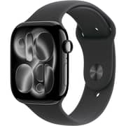 Apple Watch Series 11 GPS, 42mm Jet Black Aluminum Case with Black Sport Band - M/L