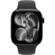 Apple Watch Series 11 GPS, 42mm Jet Black Aluminum Case with Black Sport Band - M/L