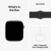 Apple Watch Series 11 GPS, 42mm Space Gray Aluminum Case with Black Sport Band - S/M