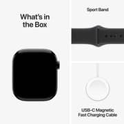 Apple Watch Series 11 GPS, 46mm Jet Black Aluminum Case with Black Sport Band - S/M