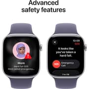 Apple Watch Series 11 GPS, 46mm Silver Aluminum Case with Purple Fog Sport Band - S/M