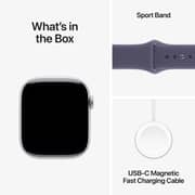 Apple Watch Series 11 GPS, 46mm Silver Aluminum Case with Purple Fog Sport Band - S/M