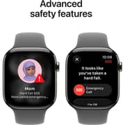 Apple Watch Series 11 GPS + Cellular, 46mm Natural Titanium Case with Stone Gray Sport Band - S/M