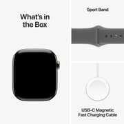 Apple Watch Series 11 GPS + Cellular, 46mm Natural Titanium Case with Stone Gray Sport Band - S/M