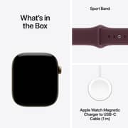 Apple Watch Series 12 GPS + Cellular, 42mm Radiant Gold Titanium Case with Burgundy Sport Band - S/M - Pre-order