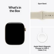 Apple Watch Series 12 GPS, 46mm Light Gold Aluminum Case with Sand Sport Band - M/L - Pre-order